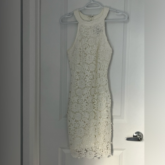 Lulus Ivory Lace Mini Dress - Picture 1 of 6
